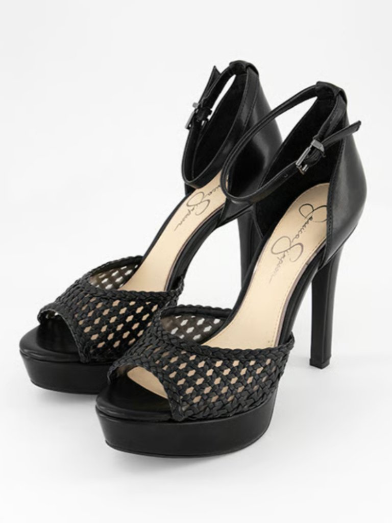 Jessica Simpson Black Beeya Two-Piece Platform Sandals